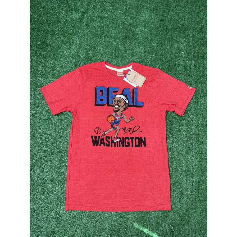 Homage Bradley Beal Graphic Print T Shirt Men's Small‎ Red Polyester Cotton NEW